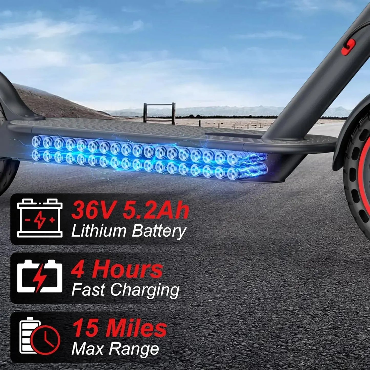Electric Scooter 350W Motor,19 MPH Max Speed,12 Miles Range,8.5'' Foldable Scooter for Adults with APP,Foldable Commuter Scooter