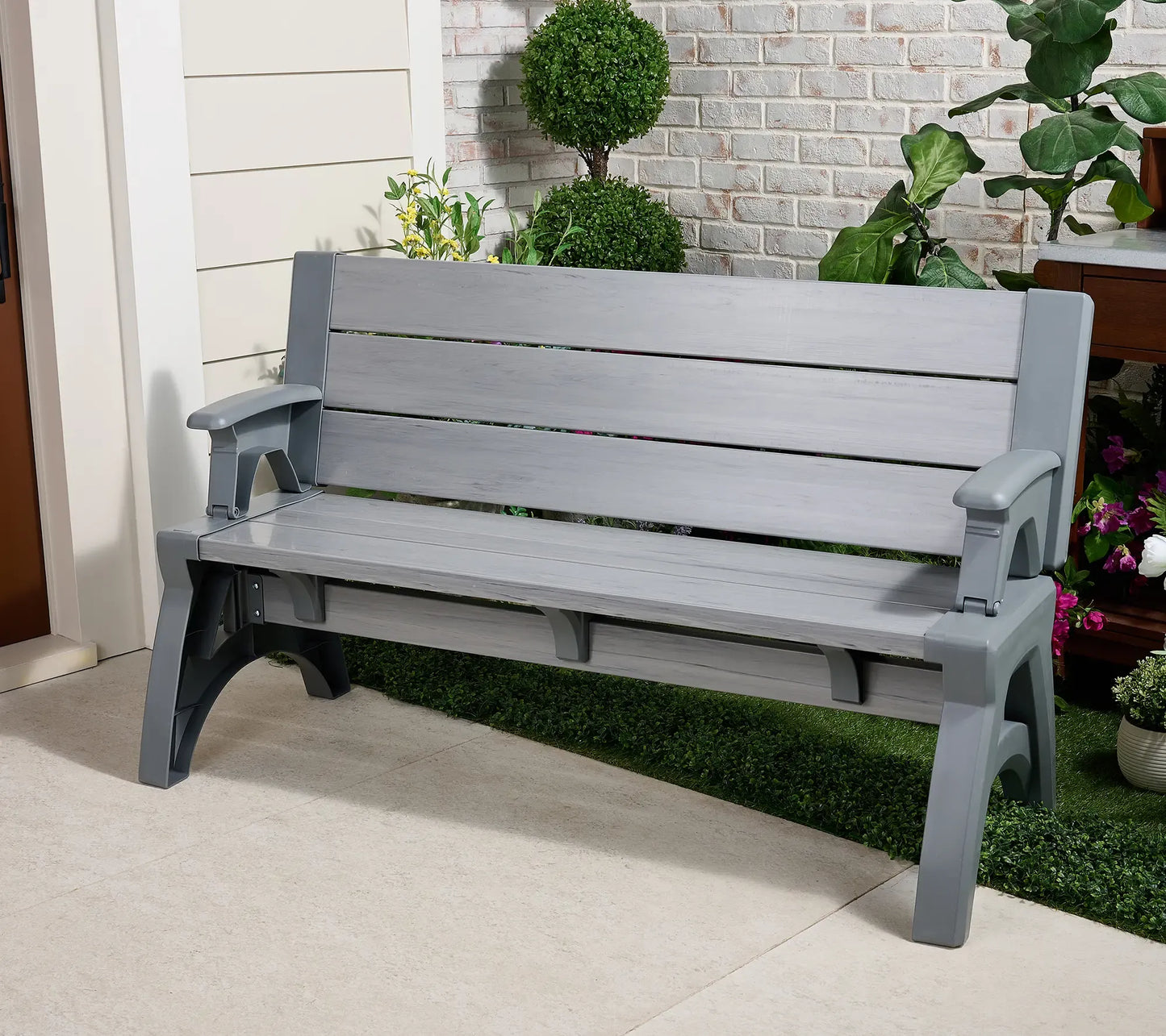 Convert-a-Bench Gen II XL Designer Series Bench-to-Table  Modern Outdoor Patio Furniture Stool Chairs