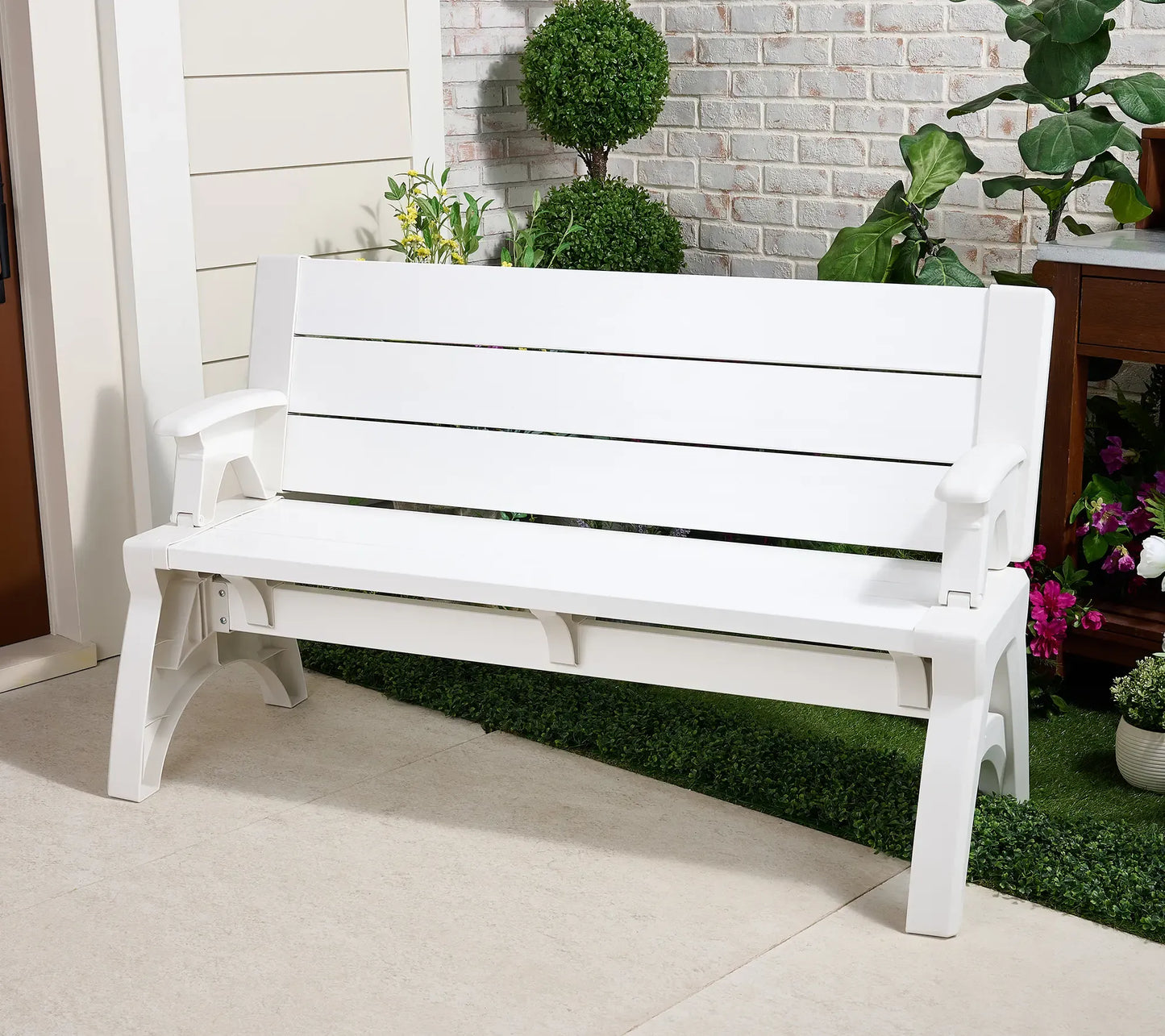 Convert-a-Bench Gen II XL Designer Series Bench-to-Table  Modern Outdoor Patio Furniture Stool Chairs