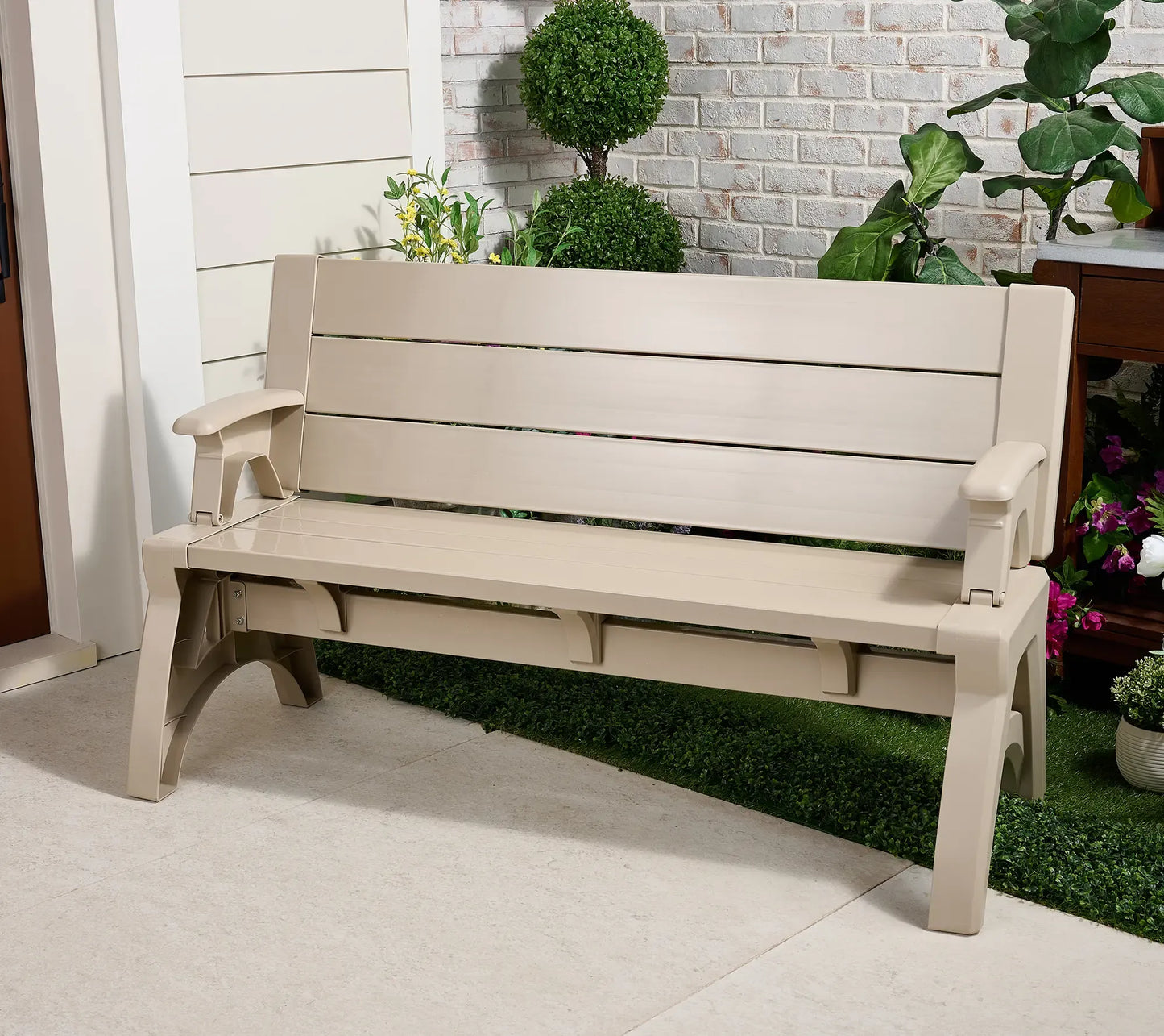Convert-a-Bench Gen II XL Designer Series Bench-to-Table  Modern Outdoor Patio Furniture Stool Chairs