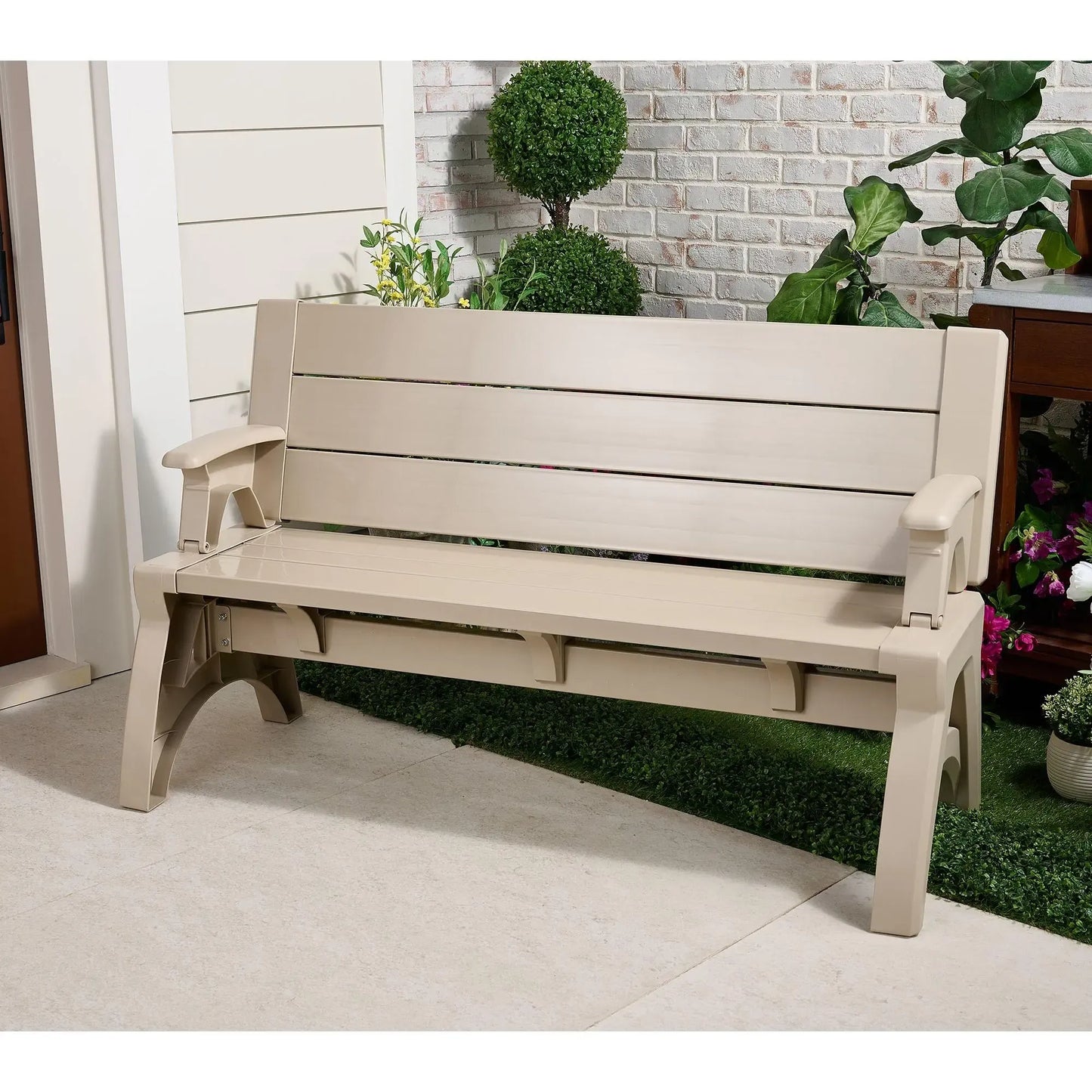 Convert-a-Bench Gen II XL Designer Series Bench-to-Table  Modern Outdoor Patio Furniture Stool Chairs