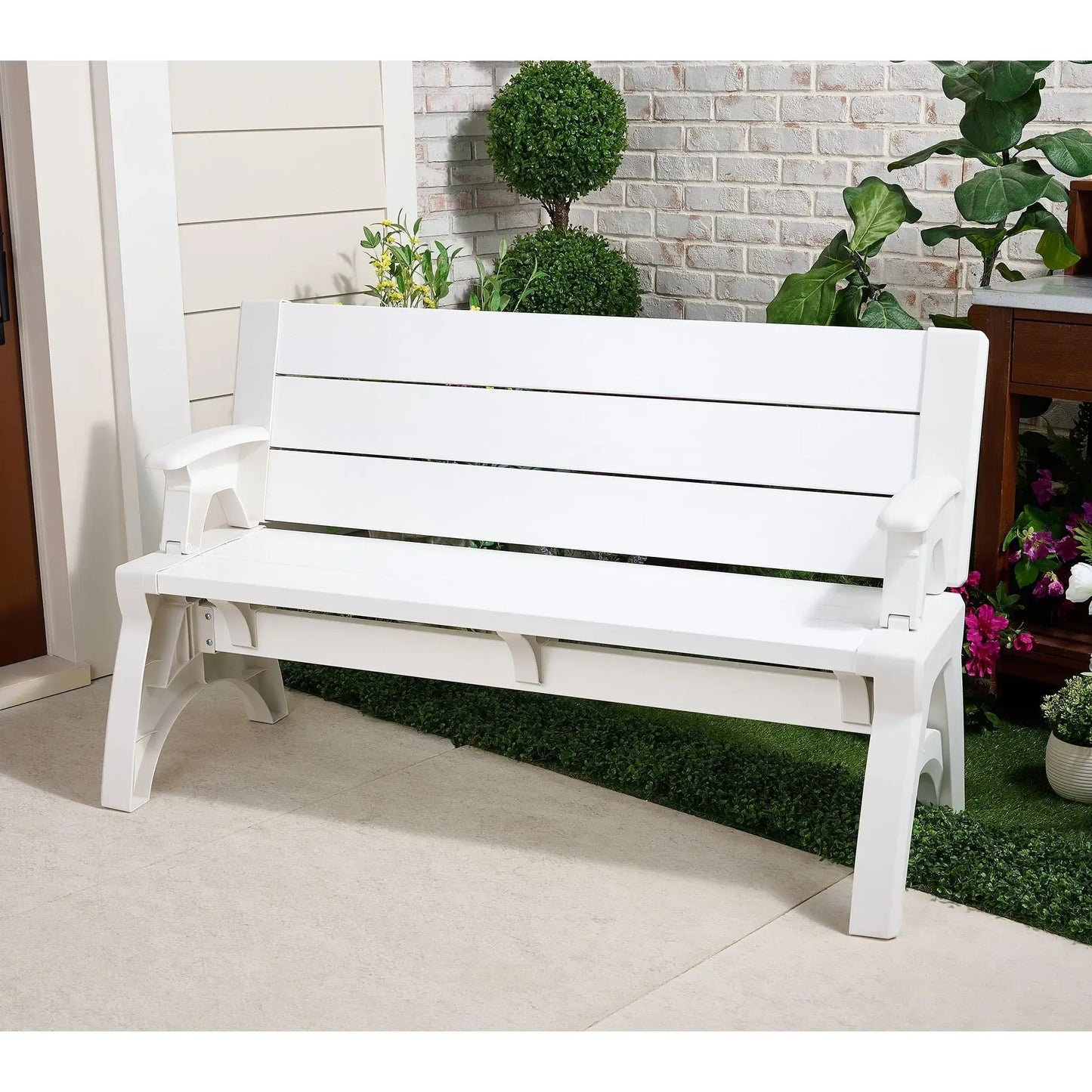 Convert-a-Bench Gen II XL Designer Series Bench-to-Table  Modern Outdoor Patio Furniture Stool Chairs