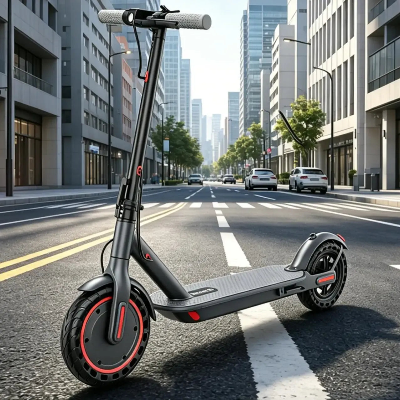 Electric Scooter 350W Motor,19 MPH Max Speed,12 Miles Range,8.5'' Foldable Scooter for Adults with APP,Foldable Commuter Scooter