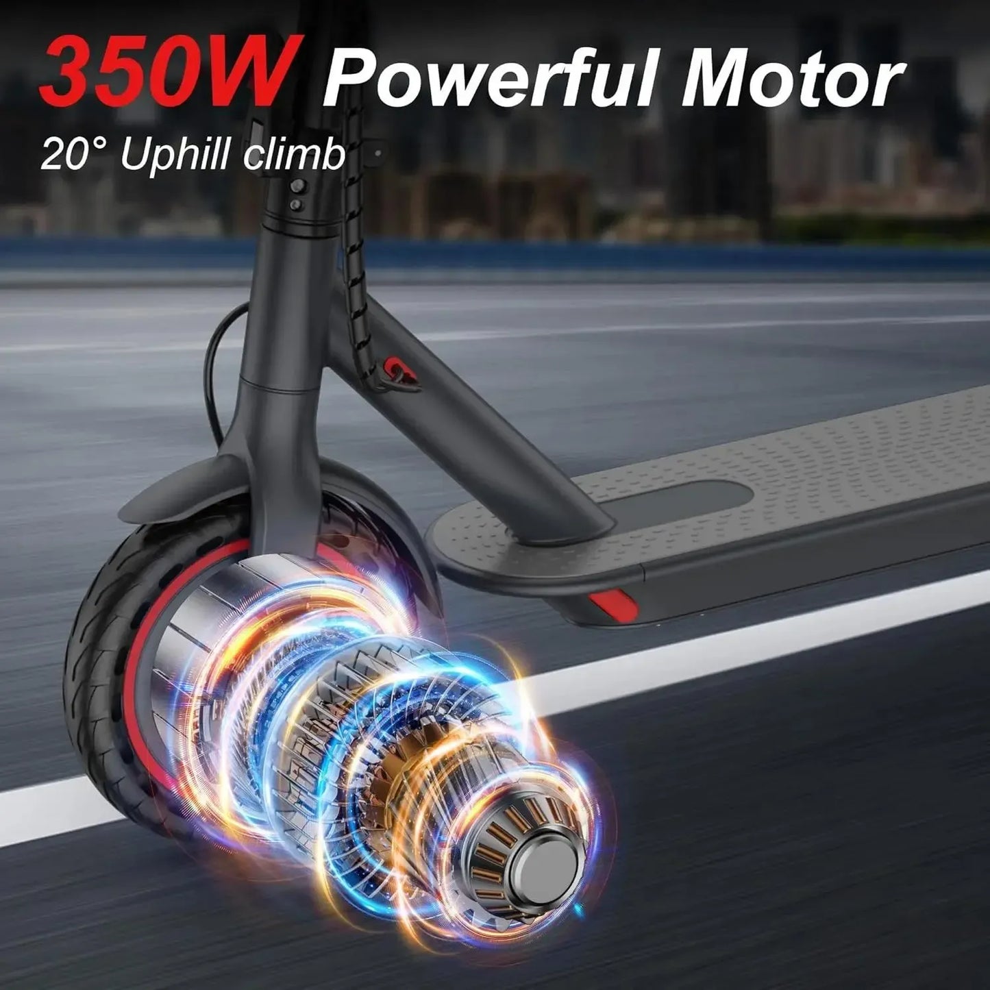 Electric Scooter 350W Motor,19 MPH Max Speed,12 Miles Range,8.5'' Foldable Scooter for Adults with APP,Foldable Commuter Scooter