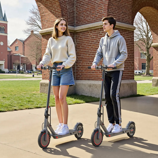 Electric Scooter 350W Motor,19 MPH Max Speed,12 Miles Range,8.5'' Foldable Scooter for Adults with APP,Foldable Commuter Scooter
